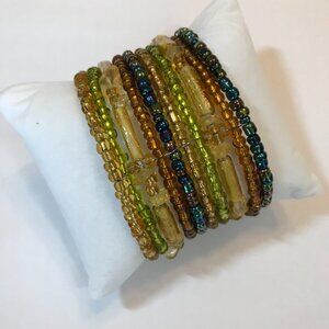 Multicolor Glass Beaded Wrap Bracelet